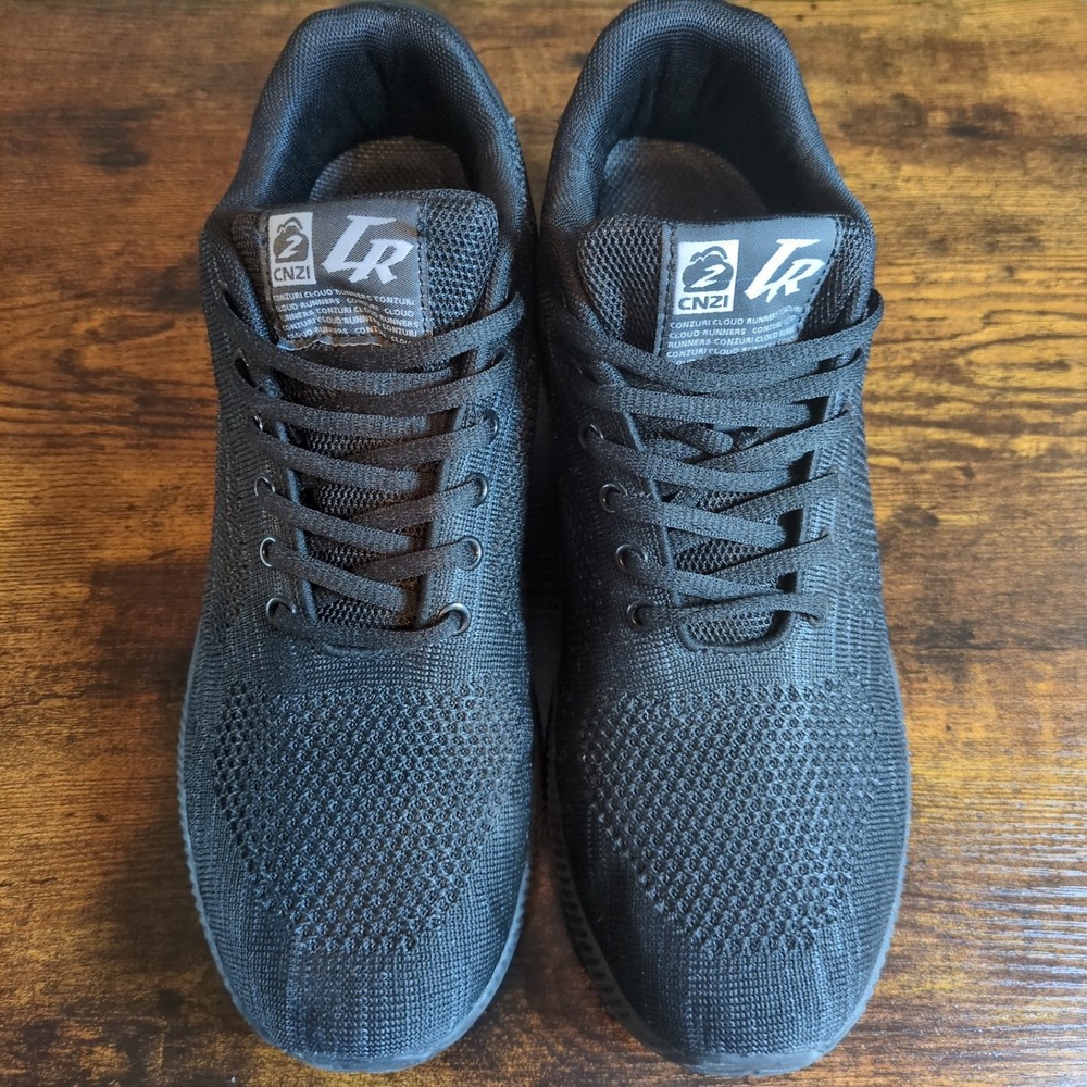 Conzuri Cloud Runners Black Knit Height Increasing Sneakers Mens 10